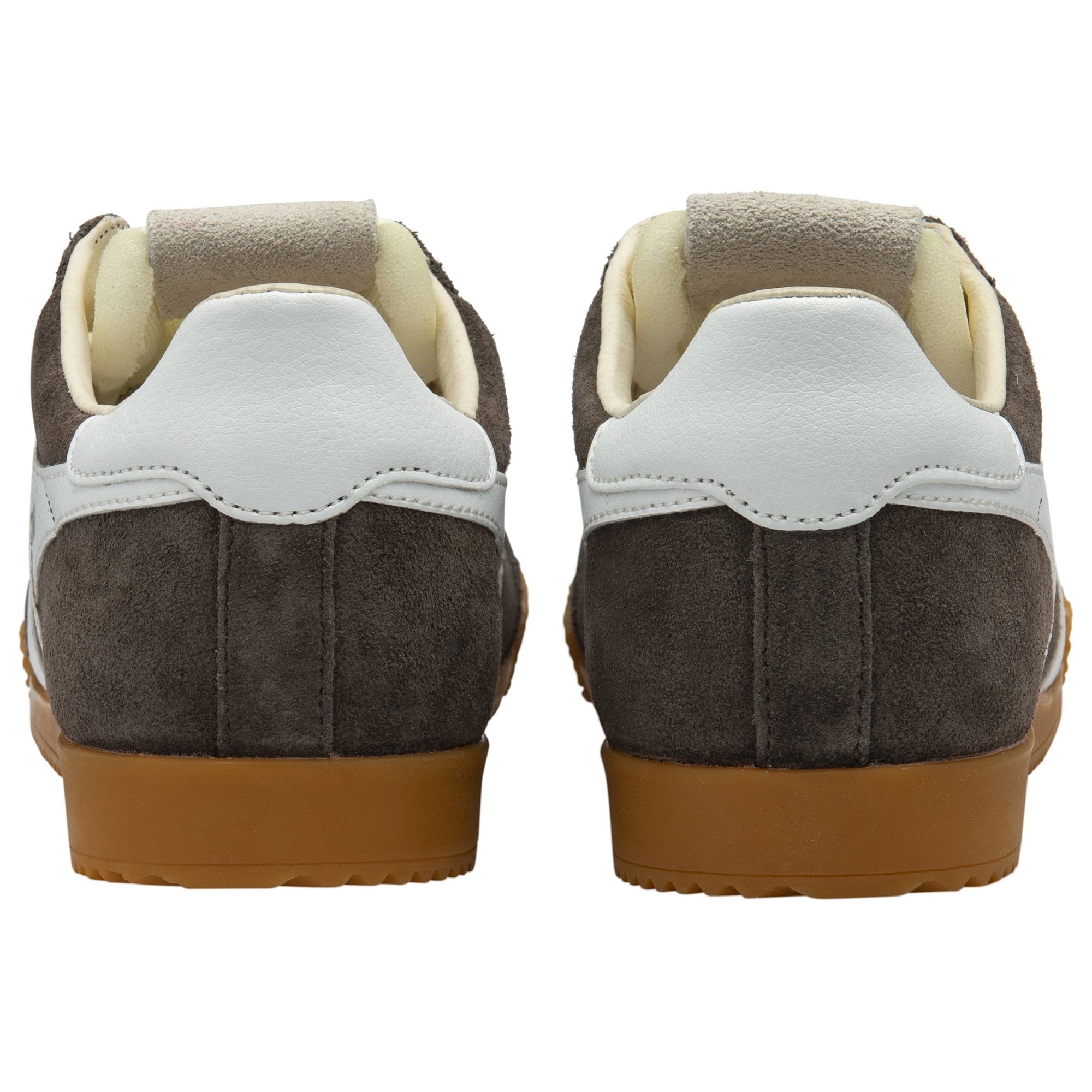 Rear view of a pair of Gola shoes.