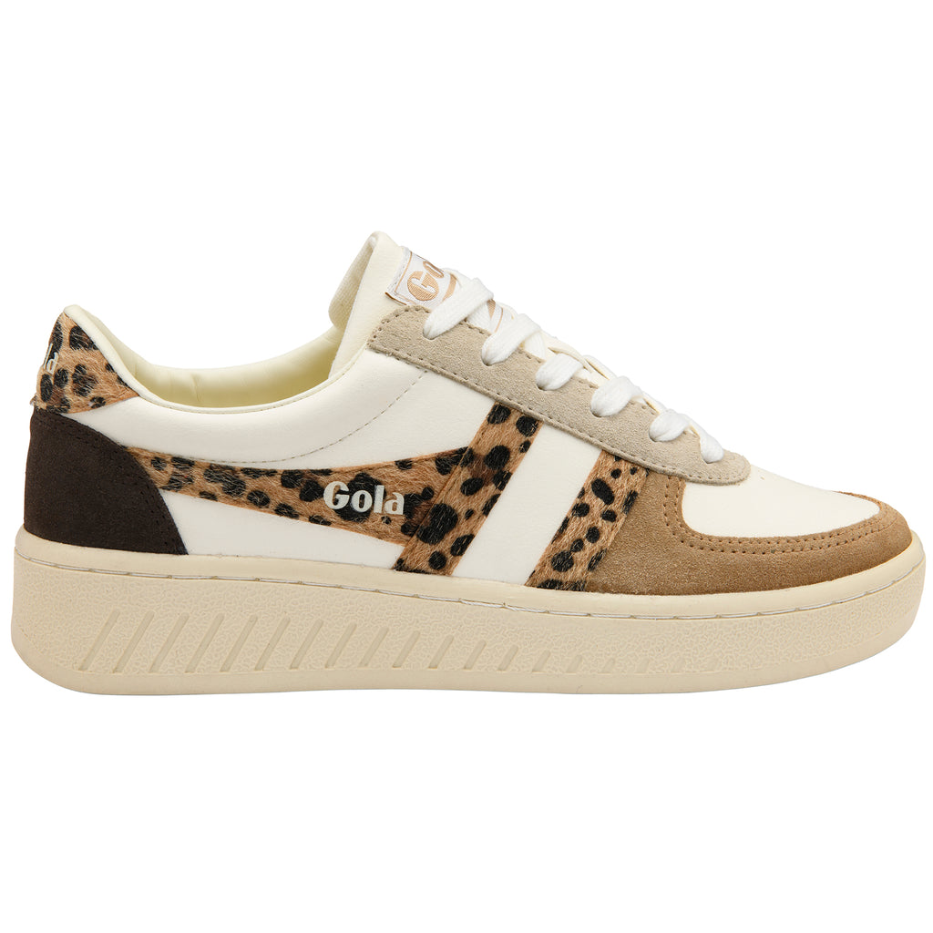 Women's Grandslam Safari Trainers - Off White/Light Caramel/Leopard/Mocha